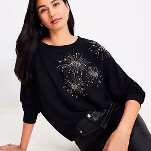 LOFT Sequin Firework Sweatshirt Size XL